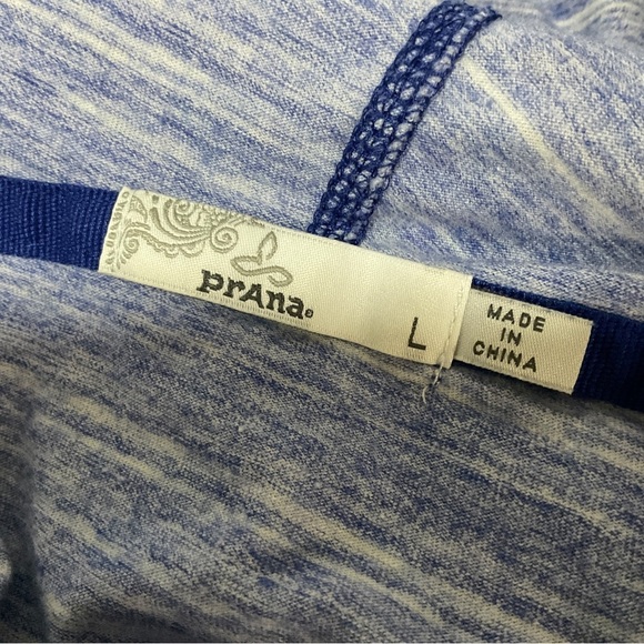 Prana Demi Hooded Pullover Top Sz L Space Dye Purple Lightweight Athleisure Acti - Picture 12 of 13